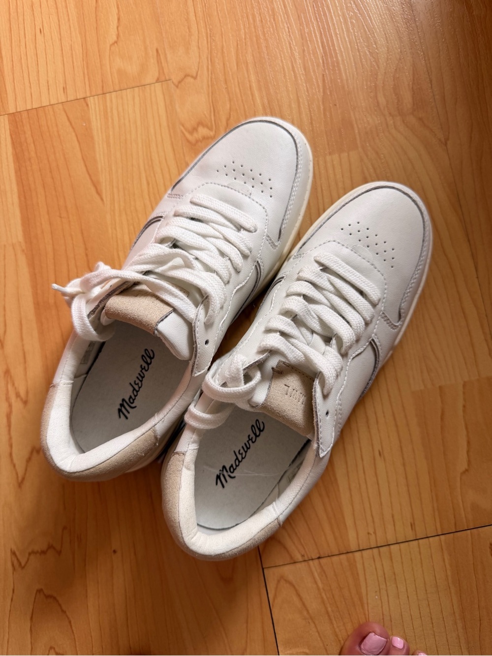 Madewell Cream and White Low-Top Sneakers